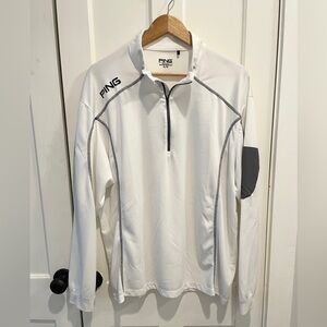 🌵Men’s PING White Golf Shirt 1/4 zip Pullover XL